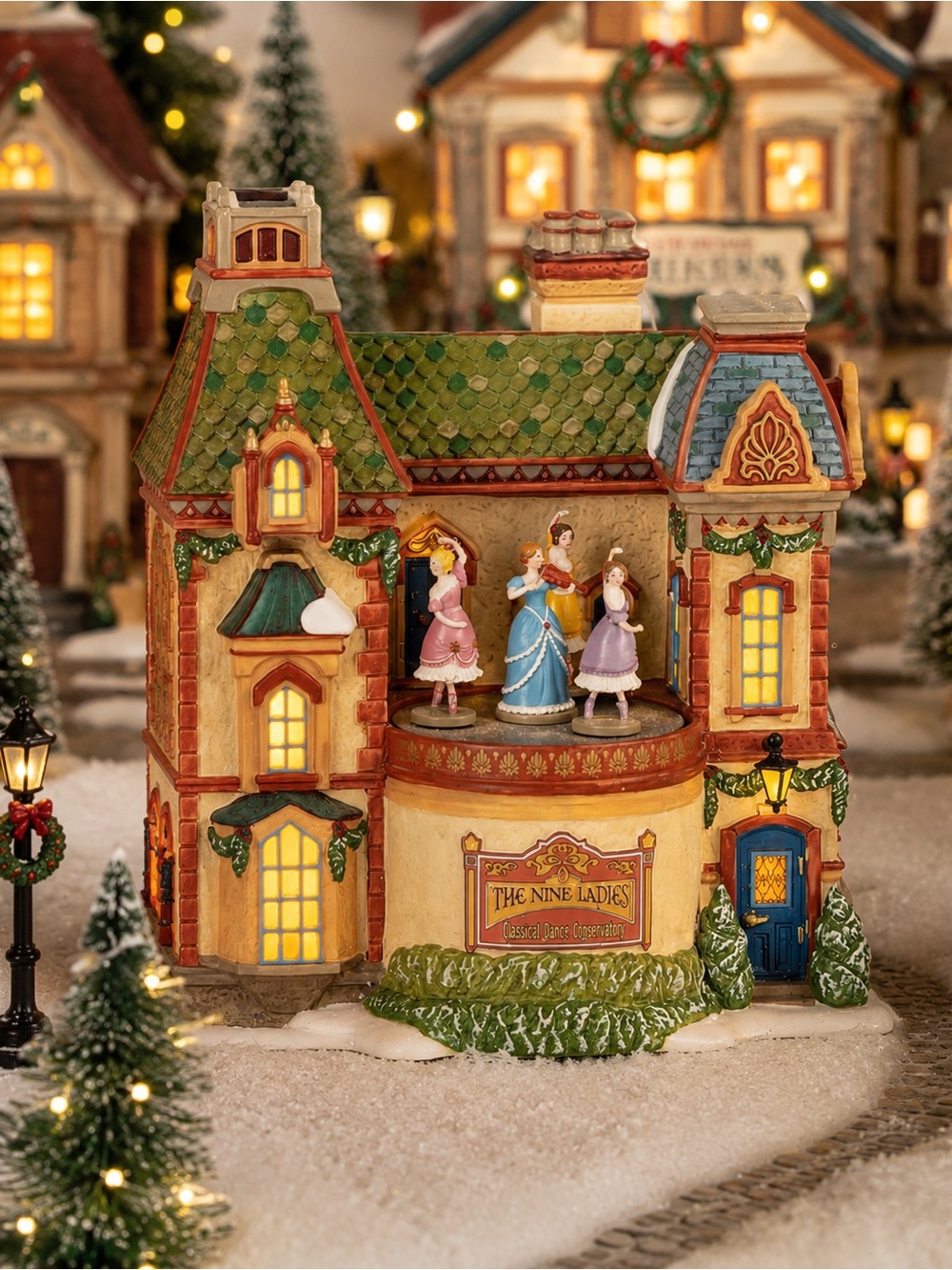 Dickens' Village Series "The Nine Ladies Dance Conservatory” Twelfth Night